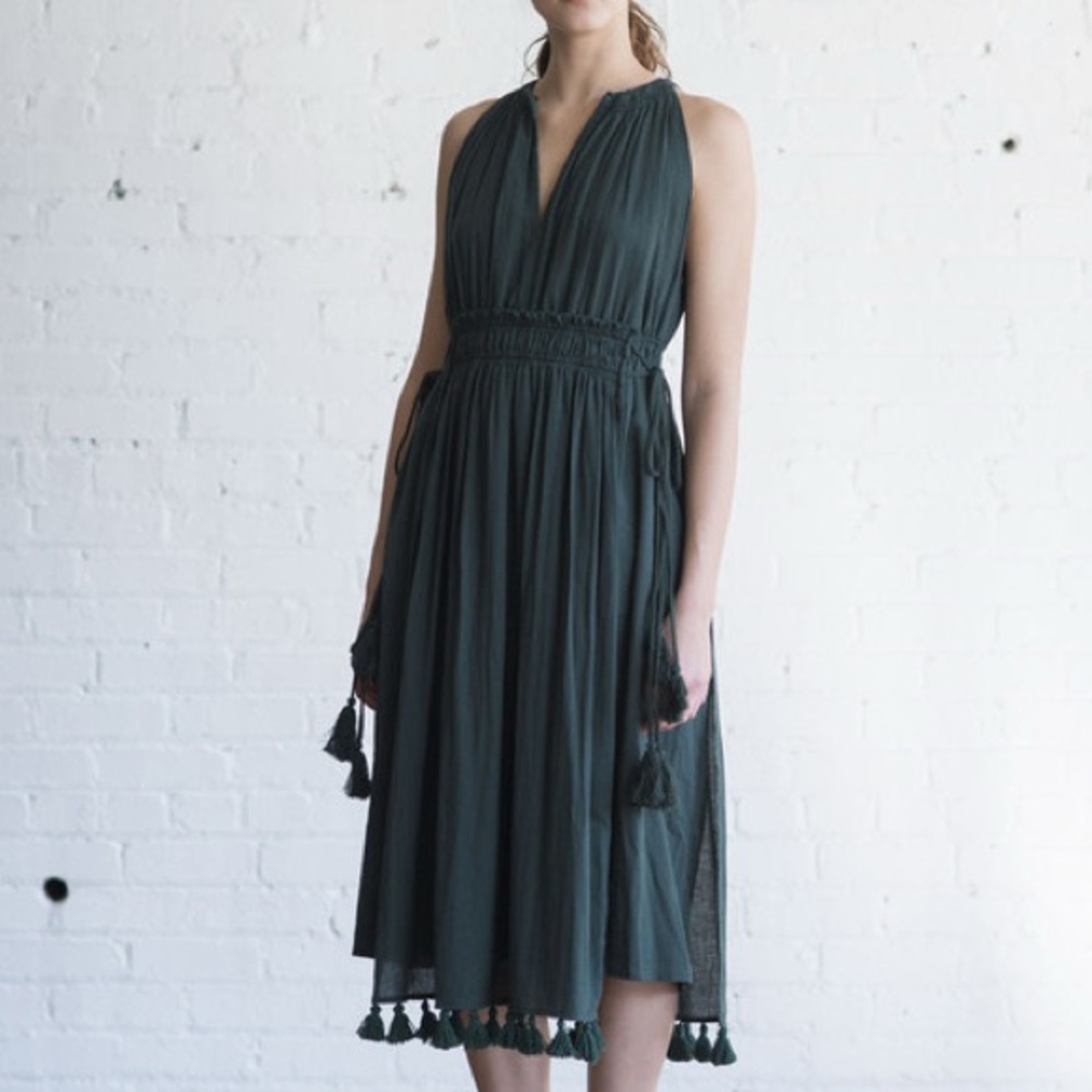 NWT Apiece Apart Lippard Sleeveless Dress in Mallard Green Size 8